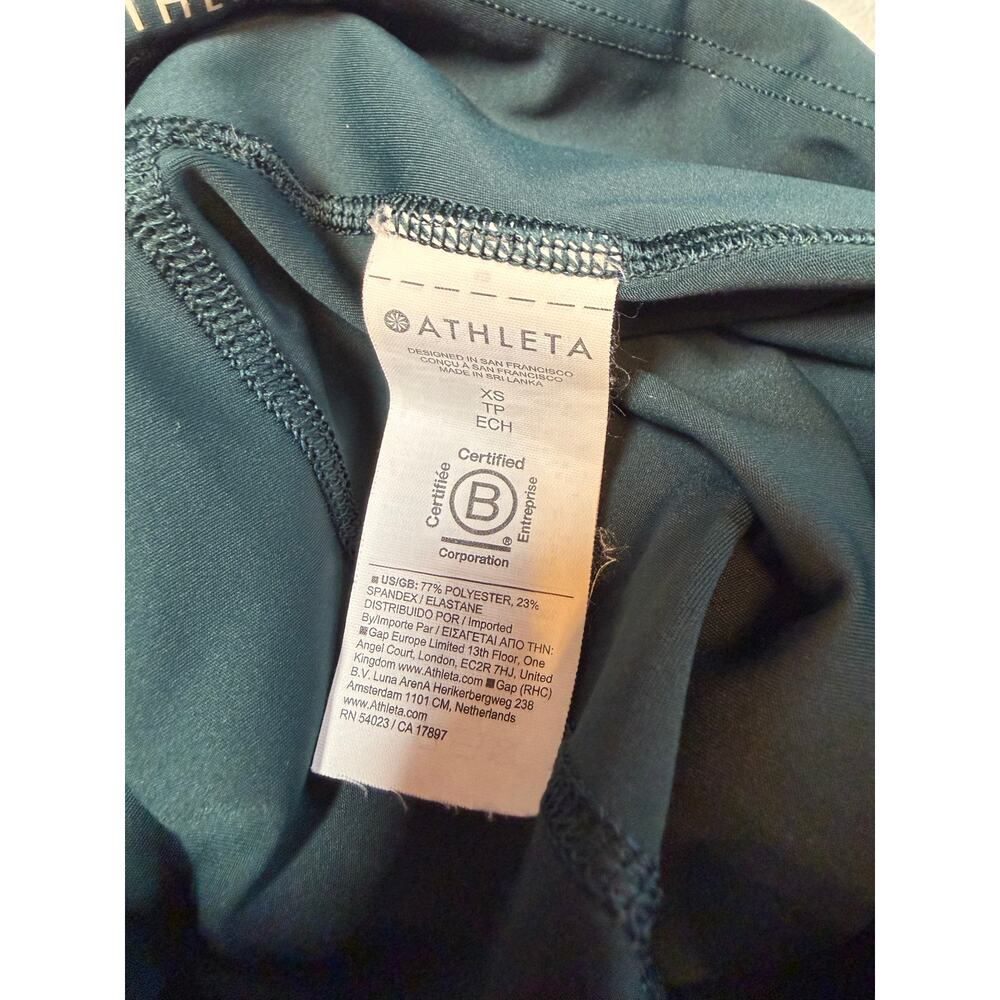 Athleta Leggings Interval Stash 7/8 Forest Dark Green Pockets Tights XS - Picture 5 of 7